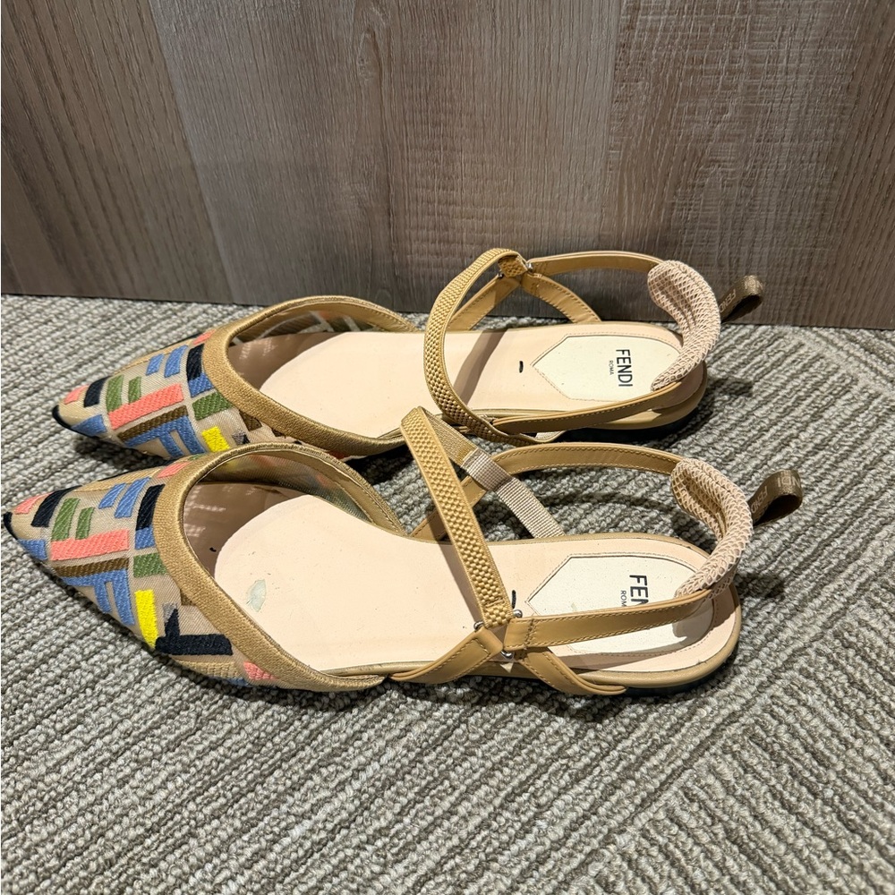 Fendi Women's Multicolor Pattern Flats - Picture 2 of 3